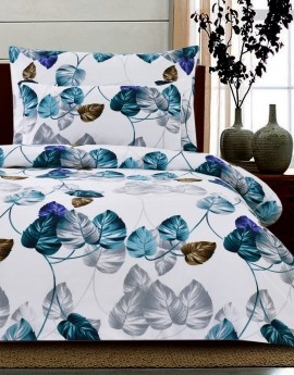Lenjerie pat 3 piese, bumbac 100% ,1 persoana, HYDRANGEA